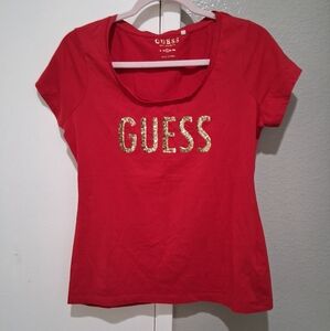 Guess Los Angeles Sequin Short Sleeve Top